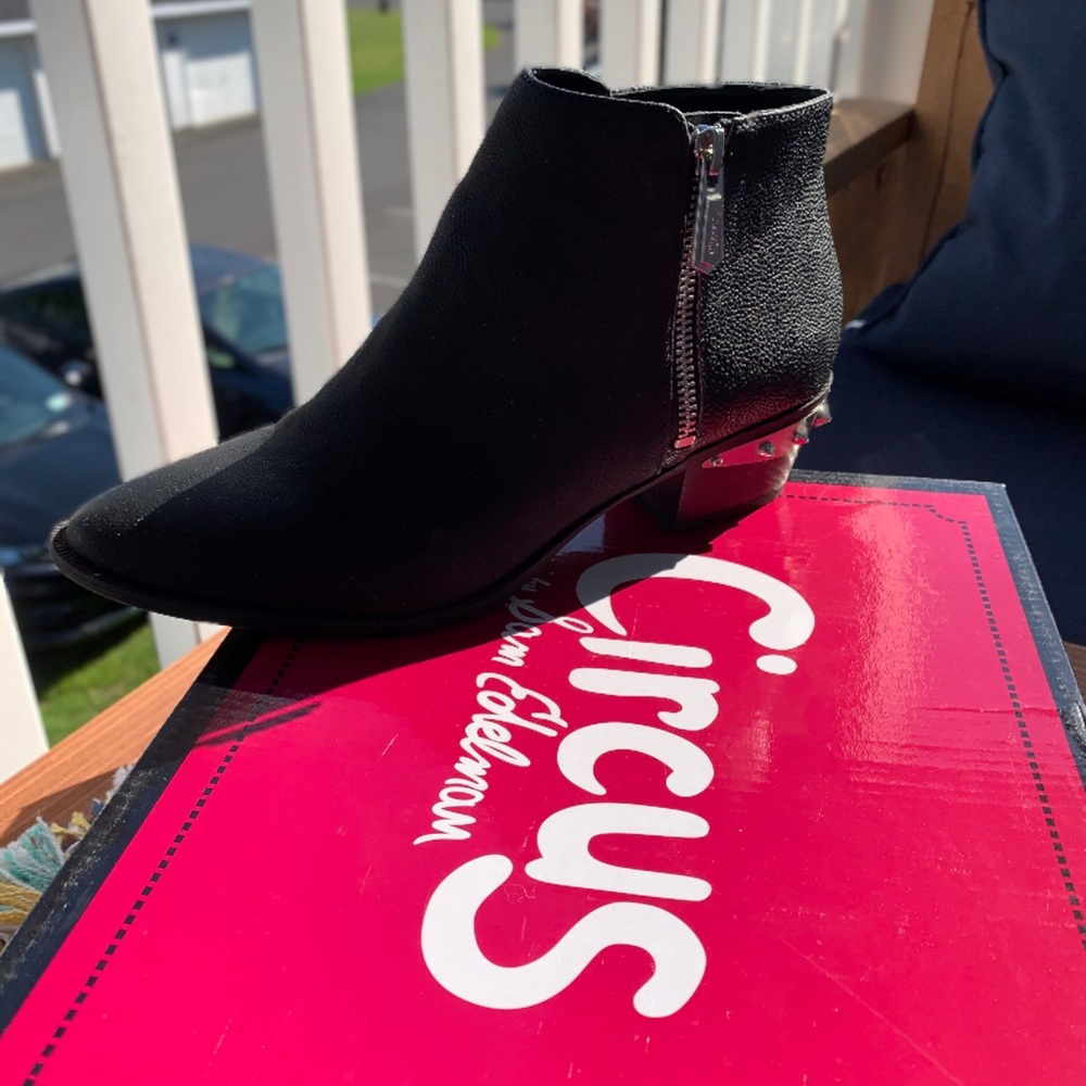 Black booties with spikes